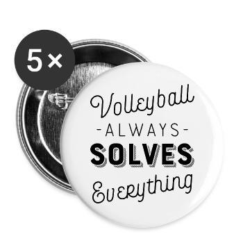 Volleyball - Buttons large 2.2''/56 mm (5-pack) - white - Front