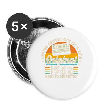 Legenden des Jahres 1962 - Buttons groß 56 mm (5er Pack) - Weiß - Vorne