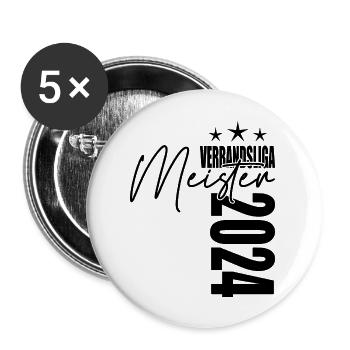 Meister Verbandsliga 2024 Aufstiegstrikot - Buttons groß 56 mm (5er Pack) - Weiß - Vorne