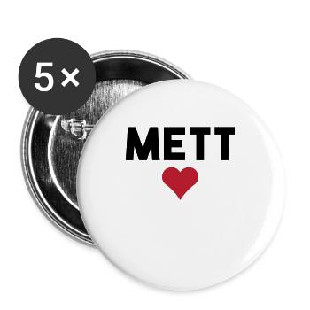 Mett Fleischher Lovers of Mettigel and meat - Buttons large 2.2''/56 mm (5-pack) - white - Front