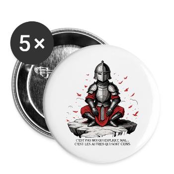 C'est pas moi qui explique mal, ... qui sont cons - Lot de 5 grands badges (56 mm) - blanc - Devant