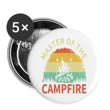 Master of the Campfire - Buttons groß 56 mm (5er Pack) - Weiß - Vorne