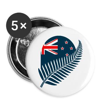 New Zealand Aotearoa Kiwi 2 - Buttons large 2.2''/56 mm (5-pack) - white - Front