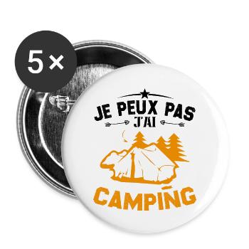 I can't I have camping - Buttons large 2.2''/56 mm (5-pack) - white - Front