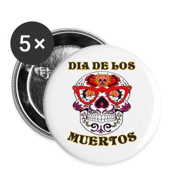 DIA DE LOS MUERTOS - Buttons groß 56 mm (5er Pack) - Weiß - Vorne