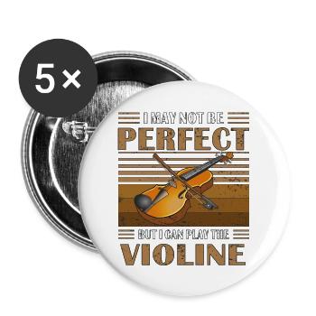 VIOLON MAIS JE SAIS JOUER DU VIOLON - Lot de 5 grands badges (56 mm) - blanc - Devant