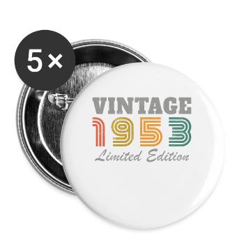 Vintage 1953 Limited Edition Cadeau D'anniversaire - Lot de 5 grands badges (56 mm) - blanc - Devant