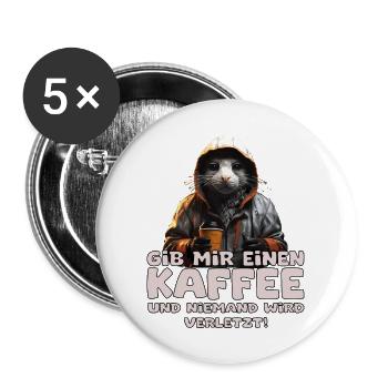 Funny Coffee Barista Rat Saying - Buttons large 2.2''/56 mm (5-pack) - white - Front