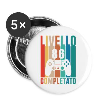 Level 86 Unlocked 86 Birthday - Buttons large 2.2''/56 mm (5-pack) - white - Front