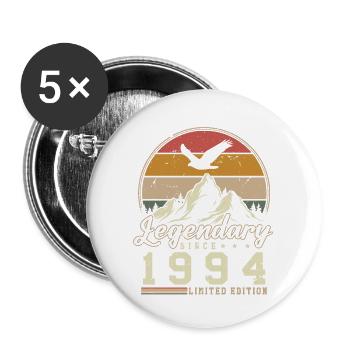 Légendaire depuis 1994 Vintage cadeau d’anniversaire - Lot de 5 grands badges (56 mm) - blanc - Devant