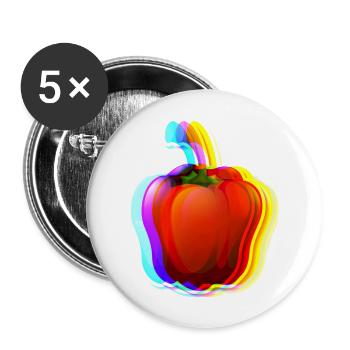 Habanero,chilli, bunt, verlauf ,schein - Buttons groß 56 mm (5er Pack) - Weiß - Vorne