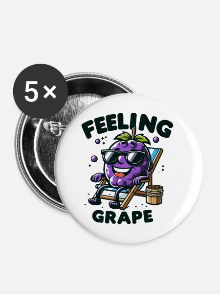 Feeling Grape - Buttons groß 56 mm (5er Pack) - Weiß
