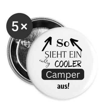 So sieht ein cooler Camper aus - Buttons groß 56 mm (5er Pack) - Weiß - Vorne
