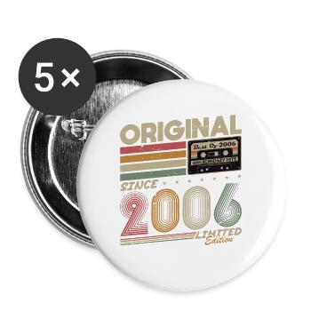 Original 2006 Vintage Vintage Birthday Gift - Buttons large 2.2''/56 mm (5-pack) - white - Front