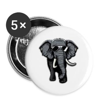 Lunettes de soleil Cool Elephant - Lot de 5 grands badges (56 mm) - blanc - Devant