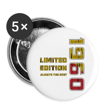 JAHRESZAHL 1960 - Buttons groß 56 mm (5er Pack) - Weiß - Vorne