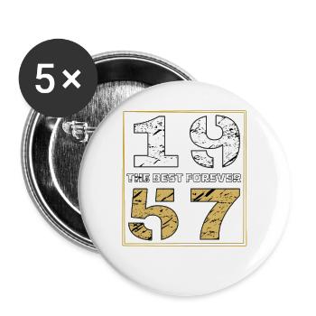 LE MEILLEUR POUR TOUJOURS 1957 - Lot de 5 grands badges (56 mm) - blanc - Devant