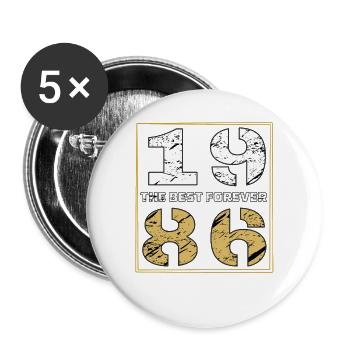 THE BEST FOREVER 1986 - Buttons large 2.2''/56 mm (5-pack) - white - Front