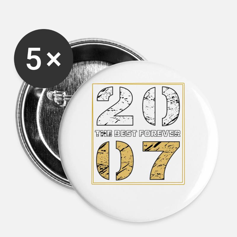 THE BEST FOREVER 2007 - Buttons groß 56 mm (5er Pack) - Weiß