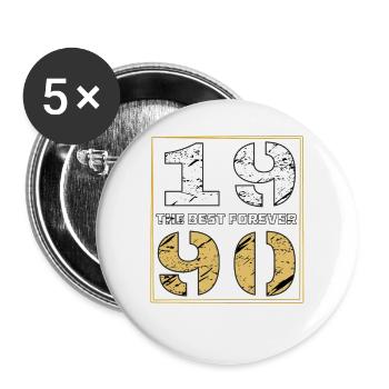 THE BEST FOREVER 1990 - Buttons groß 56 mm (5er Pack) - Weiß - Vorne