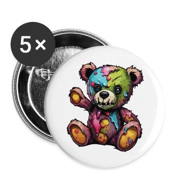 Teddy Bear / Cuddly Toy / Stuffed Animal / Gift Idea - Buttons large 2.2''/56 mm (5-pack) - white - Front