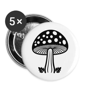 mushroom - Buttons large 2.2''/56 mm (5-pack) - white - Front