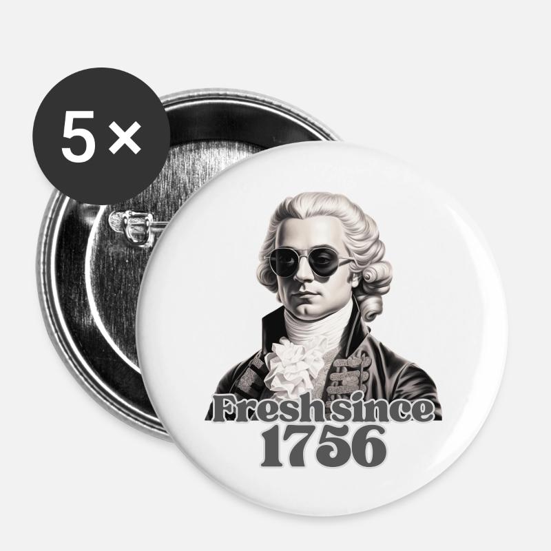 Fresh Mozart - Buttons large 2.2''/56 mm (5-pack) - white