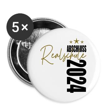 Abschluss 2024 Realschule - Buttons groß 56 mm (5er Pack) - Weiß - Vorne