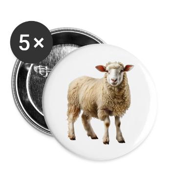 Le mouton est un défenseur du paysage - Lot de 5 grands badges (56 mm) - blanc - Devant