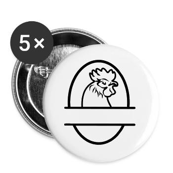 Chicken in egg - Buttons large 2.2''/56 mm (5-pack) - white - Front