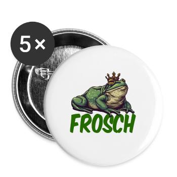 Froschkostüm Frosch Kostüm Karneval Ich bin Ein - Buttons groß 56 mm (5er Pack) - Weiß - Vorne