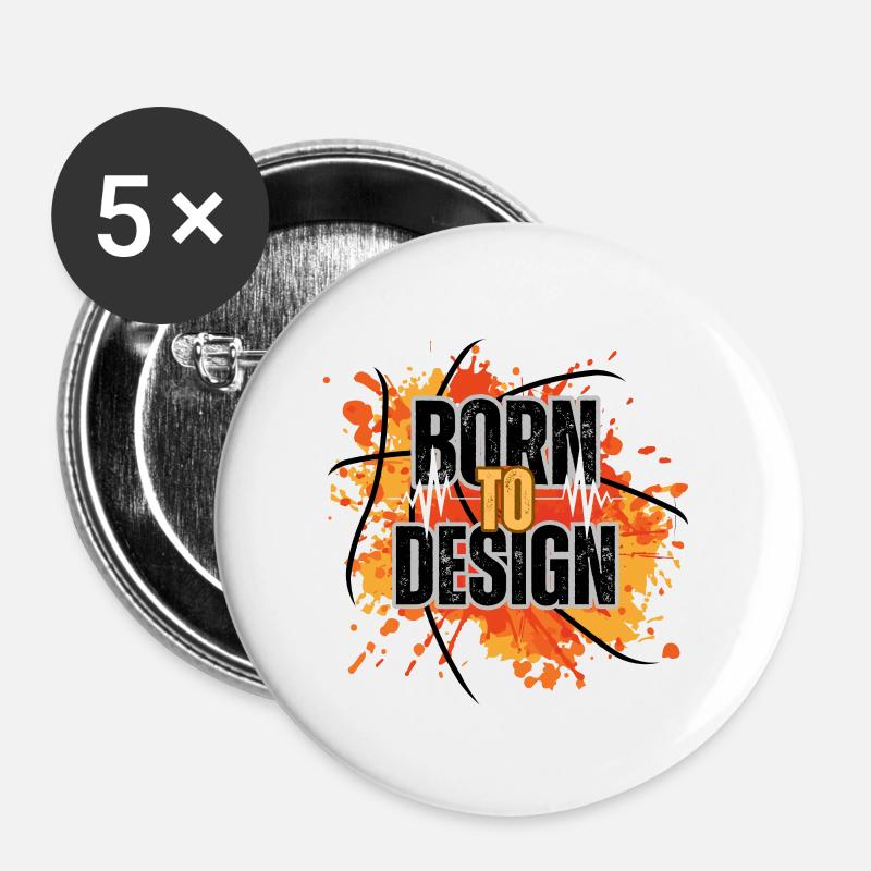 Born to design - Buttons large 2.2''/56 mm (5-pack) - white