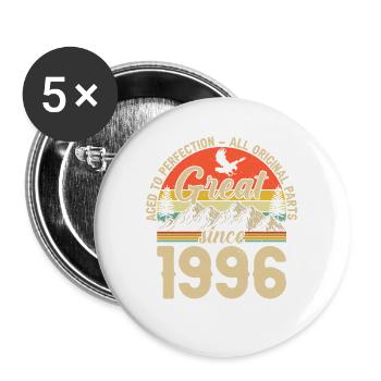 1996 Birthday Gift 1996 Vintage 1996 Gift - Buttons large 2.2''/56 mm (5-pack) - white - Front