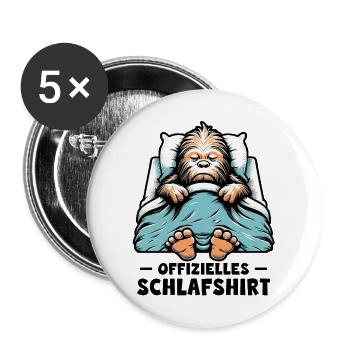 Offizielles Schlafshirt Bigfoot - Buttons groß 56 mm (5er Pack) - Weiß - Vorne