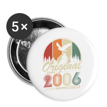 Original 2006 Vintage Retro Birthday Gift - Buttons large 2.2''/56 mm (5-pack) - white - Front