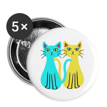 Ukraine, Chats domestiques, Chat, Ami des animaux, Bien-être animal - Lot de 5 grands badges (56 mm) - blanc - Devant