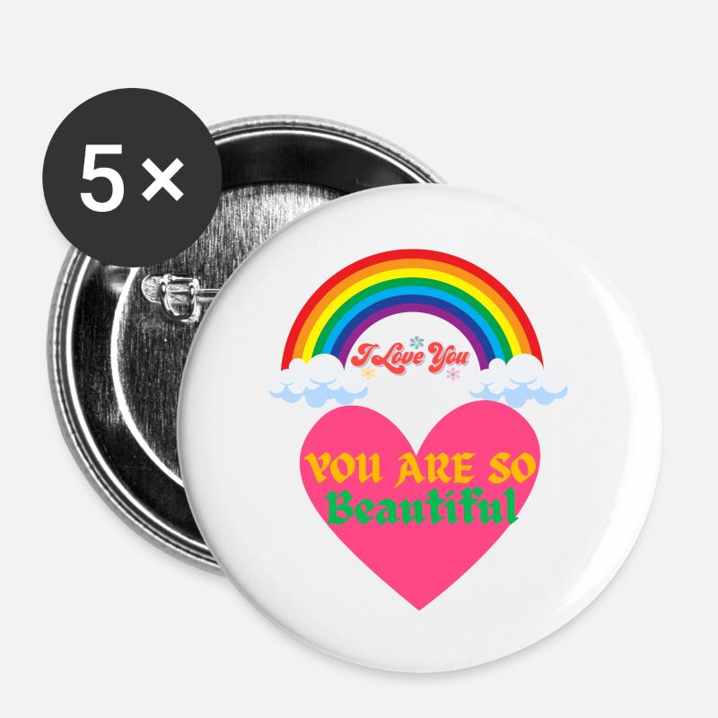 You Are So Beautiful - Buttons large 2.2''/56 mm (5-pack) - white