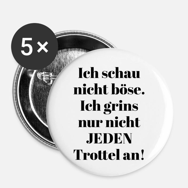 I don't look angry - Buttons large 2.2''/56 mm (5-pack) - white