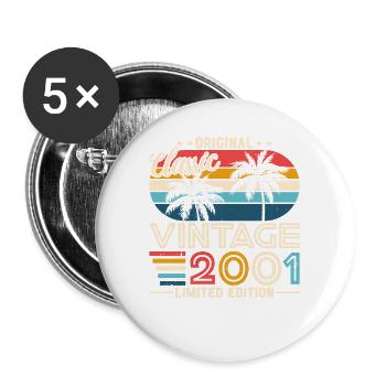 Vintage 2001 aged to perfection - Buttons large 2.2''/56 mm (5-pack) - white - Front