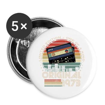 Limited Edition 1973 51st Anniversary - Buttons large 2.2''/56 mm (5-pack) - white - Front