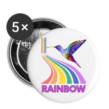 Rainbow - Buttons large 2.2''/56 mm (5-pack) - white - Front