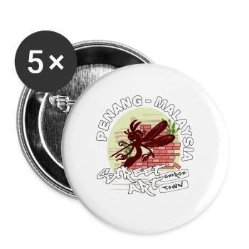 Mosquito Graffiti - Buttons large 2.2''/56 mm (5-pack) - white - Front