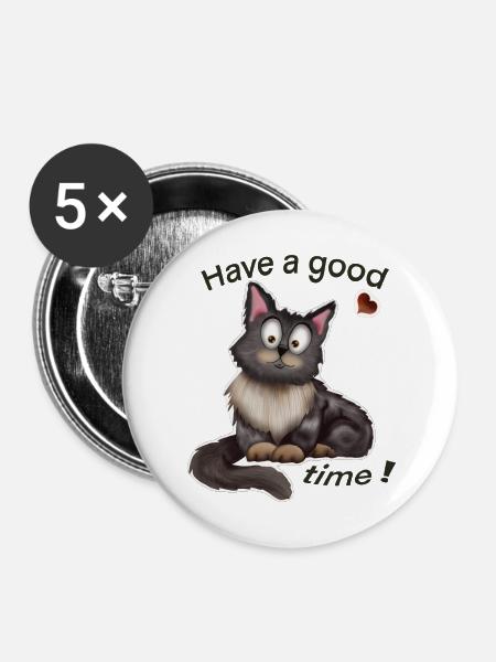 Peter von Samtpfoten - Buttons groß 56 mm (5er Pack) - Weiß