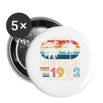 Légende Vintage 1992 - idée cadeau d’anniversaire rétro - Lot de 5 grands badges (56 mm) - blanc - Devant