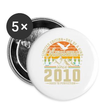 Vintage 2010 Birthday Celebration - Buttons large 2.2''/56 mm (5-pack) - white - Front