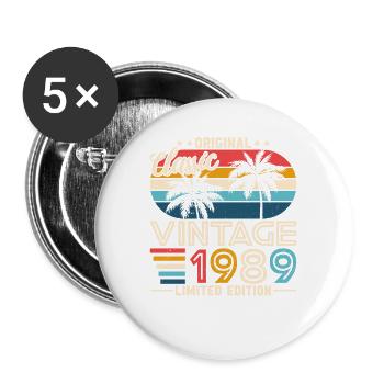 Vintage 1989 Legends - Buttons large 2.2''/56 mm (5-pack) - white - Front