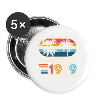Original 1979 Vintage - Legendary Birthday Gift - Buttons groß 56 mm (5er Pack) - Weiß - Vorne