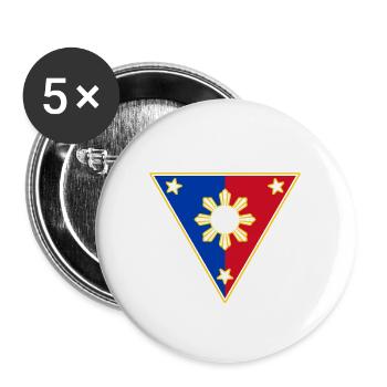 Philippines drapeau philippin fierté je cadeau - Lot de 5 grands badges (56 mm) - blanc - Devant