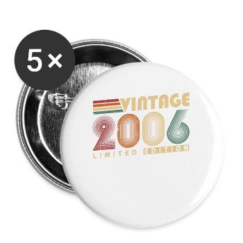 Vintage 2006 Vintage Retro Birthday Gift - Buttons large 2.2''/56 mm (5-pack) - white - Front
