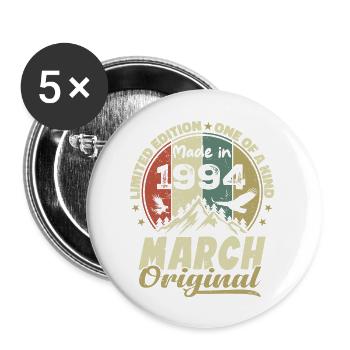 Cadeau D'anniversaire Mars 1994 Édition Limitée - Lot de 5 grands badges (56 mm) - blanc - Devant